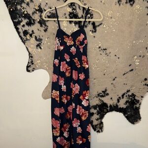 Elegant Floral Maxi Dress with Spaghetti Straps